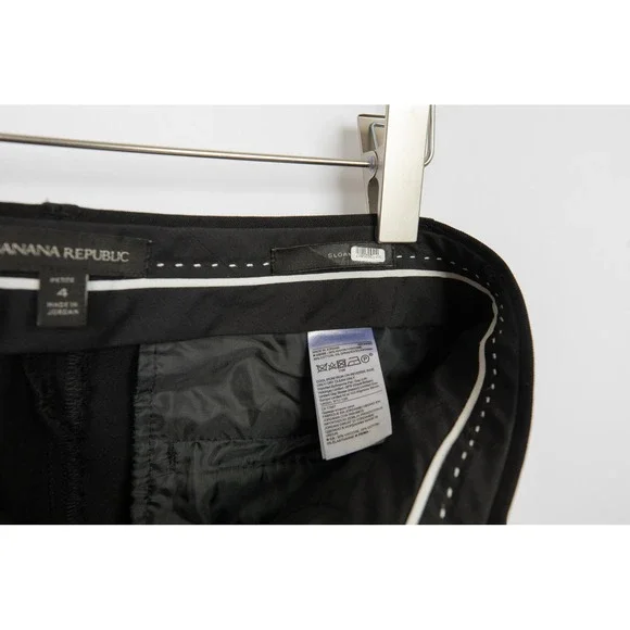 Banana Republic Sloan Slim Fit Black Dress Pants Petite Size 4 Women - Picture 8 of 13